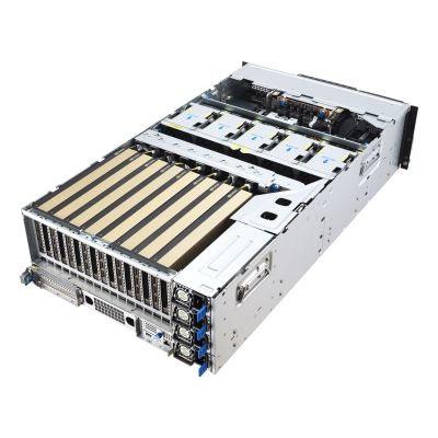 8. Asus Rack-Plattform (4U) ESC8000A-E13X AMD EPYC 9005 (8xNVMe, 2xM.2, 2x10Gbe, 8xQSFP, IPMI, R3200W)
