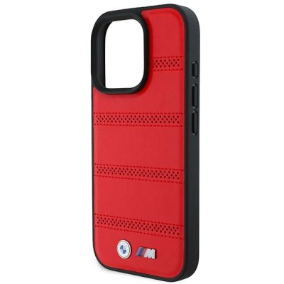 6. BMW M MagSafe-Hülle mit Perforation und Ziernähten für iPhone 16 Pro – rot