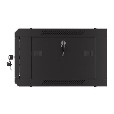 11. Wandregalschrank 19" 4U 600X450 SCHWARZ PERFORIERT TÜR LANBERG (FLAT PACK)