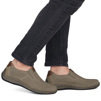 5. Herren-Slipper aus Leder mit durchbrochenem Muster, braun, Rieker 05272-64