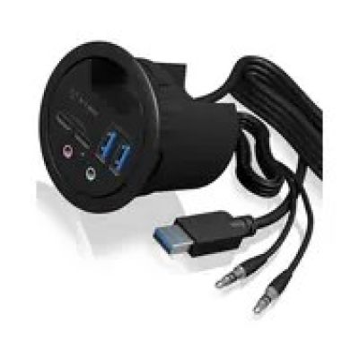 4. ICY BOX IB-HUB1403B Steckdose Anthrazit