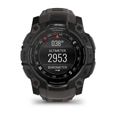 7. Garmin Instinct 3 – 50 mm AMOLED-Uhr, schwarz mit mattschwarzem Armband
