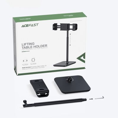 11. Acefast Teleskop Handy- und Tablethalterung (135-230mm breit) für den Schreibtisch 360° schwarz (E4 schwarz)