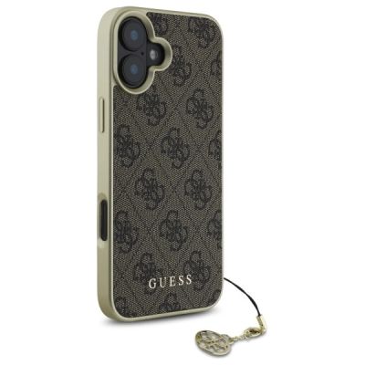 4. Guess 4G Charms Collection Hülle für iPhone 16 – braun