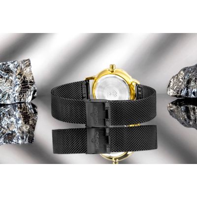 8. Giewont Saphirgold Schwarze Damenuhr GW4130-B4