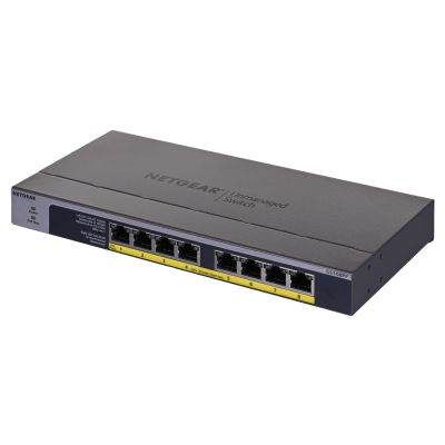 3. Netgear GS108PP-100EUS 8p PoE 123W (PoE+: 8p) Unmanaged Gigabit Switch