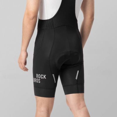 7. Rockbros YDDK009 Herren-Radhose mit Trägern und Sitzpolster, Größe XL – Schwarz
