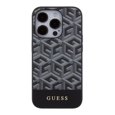 3. Guess GCube Stripes MagSafe Hülle für iPhone 15 Pro Max – Schwarz