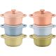 6er-Set Mini-Schälchen, STAUB GESCHENKIDEE, Mini-Cocotte rund 10 cm, mehrfarbig