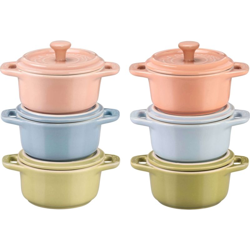 6er-Set Mini-Schälchen, STAUB GESCHENKIDEE, Mini-Cocotte rund 10 cm, mehrfarbig