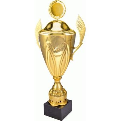 Goldfarbener Metallbecher mit Deckel 4126/EP