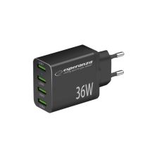 ESPERANZA Wandladegerät 36W 4x USB-A QC 3.0 18W EZC107K