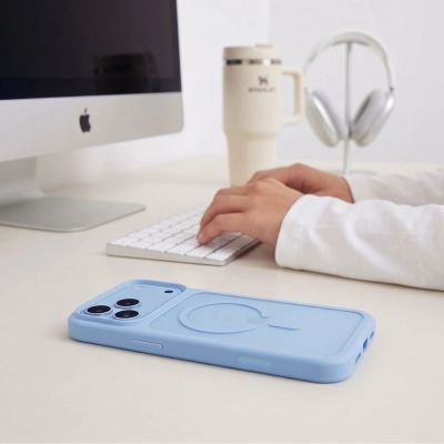 5. Tech-Protect Magmat Magsafe CC Hülle für iPhone 18 Pro Max / 17 Pro Max – Hellblau matt