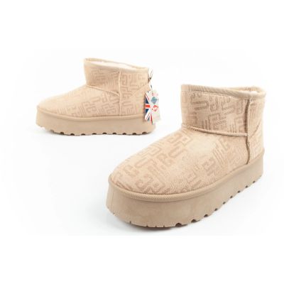 8. Lee Cooper Damen Winter Schneestiefel Modische Fell gefütterte Stiefeletten Beige