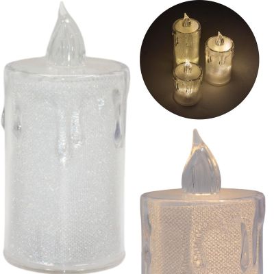 9. Dekorative Kerze, 10,5 cm, transparent, warmweiß, 1 LED