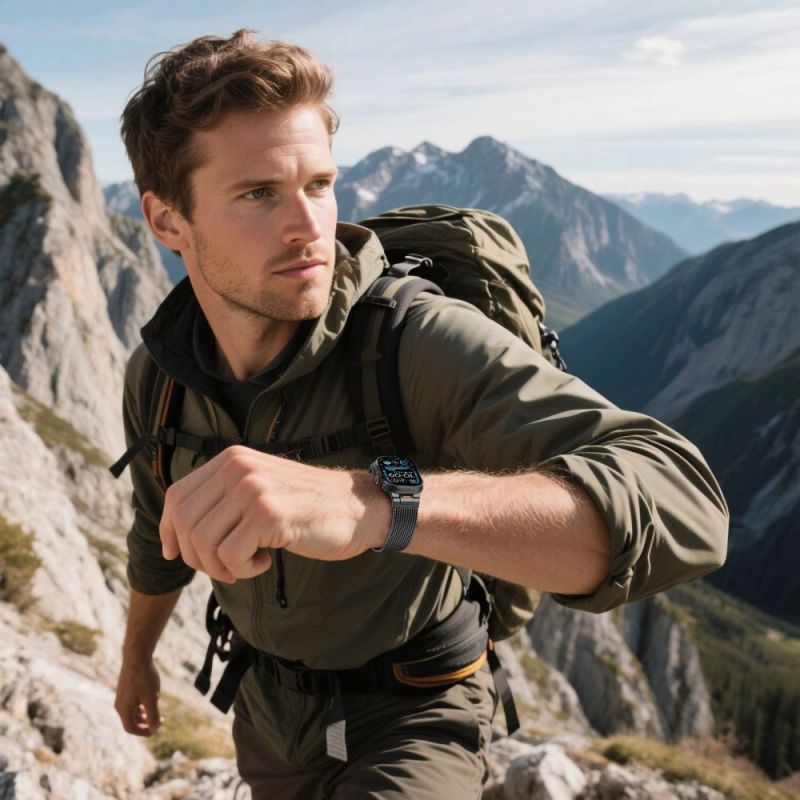 6. Tech-Protect Milano Vanguard Armband für Apple Watch (44 / 45 / 46 / 49 mm) – Schwarz