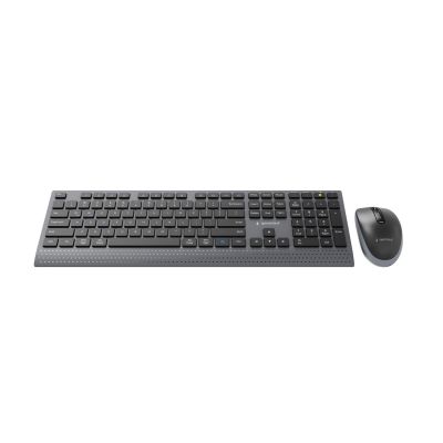 2. GEMBIRD Kabelloses Tastatur- und Maus-Set mit Dual-Modus, 2,4 GHz + Bluetooth, schlank, US-Layout, Schwarz