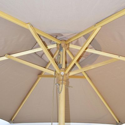 17. HOLZGARTENSCHIRM 250 CM FALTBAR SAND