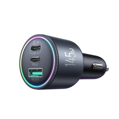 4. Joyroom JR-CCN07 145W Autoladegerät 2xUSB-C USB-A + 100W USB-C Kabel - Dunkelgrau