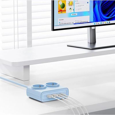 2. Orico PDC25 25W 6-in-1 Steckdosenleiste (2x Netzanschluss + 2x USB-A + 2x USB-C) – Blau