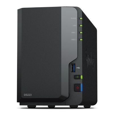 5. Synology DS223 NAS; Tower; 2x (3,5" SATA HDD)/2,5" HDD/SSD; Realtek RTD1619B; 2 GB DDR4, 1x 1GbE RJ-45