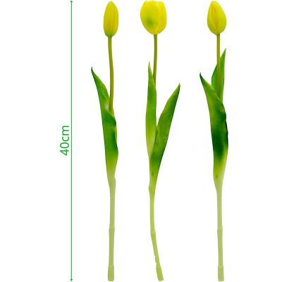 19. Strauß aus 5 gelben Tulpen, 39 cm, wie eine lebende Frühlingsdekoration