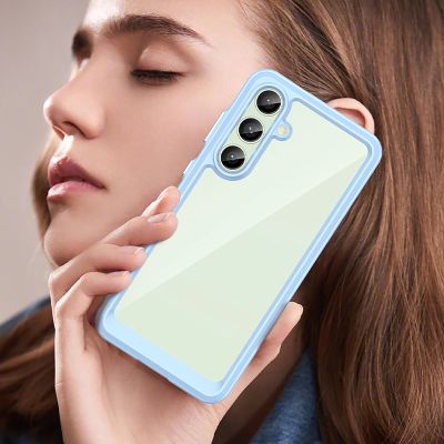 3. Outer Space Case Silikonhülle mit Gelrahmen für Samsung Galaxy S24 FE – blau