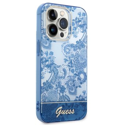4. Guess GUHCP14XHGPLHB iPhone 14 Pro Max 6,7" Blau/Blau Hardcase Porcelain Collection