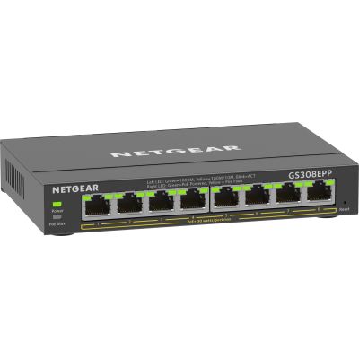 4. Switch Netgear GS308EPP-100PES 8-Port PoE 123 W (PoE+: 8 Ports) Unmanaged Gigabit