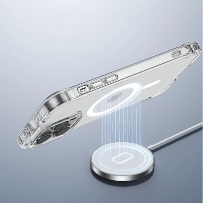 6. Joyroom Magnetic Defender Magnetische Hülle für iPhone 14 Plus gepanzerte Hülle mit Hakenständer durchsichtig (MagSafe-kompatibel)