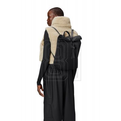 4. Rains Rolltop Rusksack Mesh Mini Schwarz W3 Rucksack 13350 01
