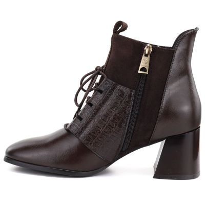8. Gefütterte Damen-Ankle-Boots mit hohem Absatz, braun, Vinceza 58670
