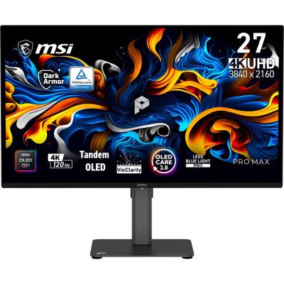 MSI Pro MAX 271UPX12G Computermonitor 67,3 cm (26,5") 3840 x 2160 px UltraWide Full HD QD-OLED Schwarz