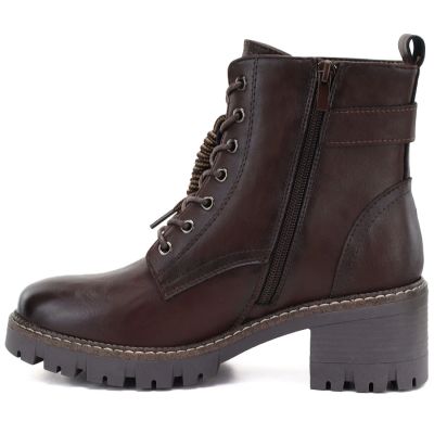 3. Braune Damen-Lederstiefeletten mit Blockabsatz M.Daszyński OL77-3