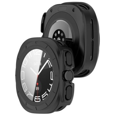 8. Tech-Protect Schutzhülle (2er-Pack) für Samsung Galaxy Watch Ultra 47 mm – Transparent Matt Schwarz