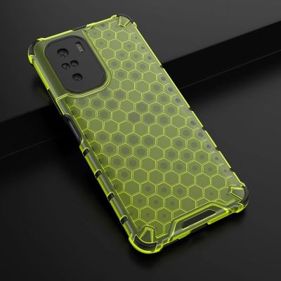 4. Honeycomb Handyhülle Schutzhülle mit TPU Rahmen für Xiaomi Redmi K40 Pro+ / K40 Pro / K40 / Poco F3 grün