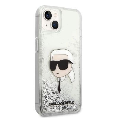 4. Karl Lagerfeld KLHCP14MLNKHCH iPhone 14 Plus 6,7" Silber/Silber Hardcase Glitter Karl Head