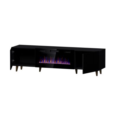 3. PAFOS EF TV-Schrank mit Elektrokamin 180x42x49 schwarz matt