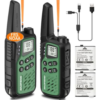 7. Baofeng BF-T25E Walkie-Talkie, grün, 2 Stück