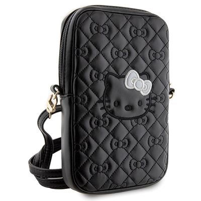 3. Hello Kitty Quilted Bows Strap-Tasche – Schwarz