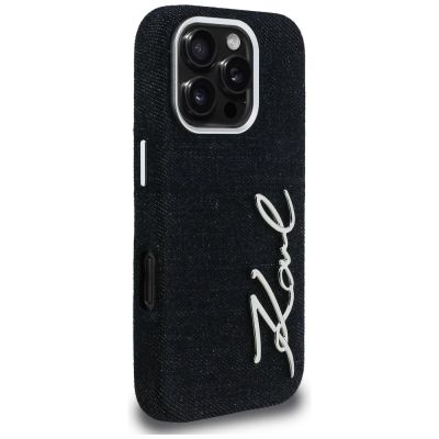 4. Karl Lagerfeld FW Jeans Signature Logo iPhone 16 Pro Max Hülle - Schwarz