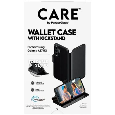 4. CARE by PanzerGlass Feature Wallet Kickstand Case für Samsung Galaxy A57 - Schwarz