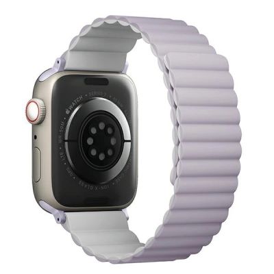 3. Uniq Revix Armband für Apple Watch 1/2/3/4/5/6/7/8/SE/SE2/Ultra 42/44/45/49 mm – lila-weiß