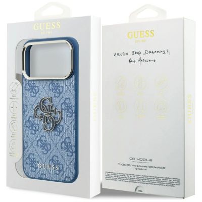 8. Guess 4G & Big Resin Logo Hülle für iPhone 17 Pro Max / 18 Pro Max - Hellblau