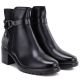 4. Gefütterte Damen-Ankle-Boots mit Blockabsatz, schwarz, Potocki SZ12873