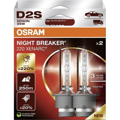 Glühbirne (2er-Set) D2S 85V 35W P32D-2 XENARC NIGHT BREAKER 220, weiß 4500K