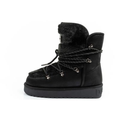 2. D.Franklin Damen Winter Schneestiefel, modisches Fellfutter, Schwarz