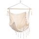 2. Brasilianischer Hängemattensessel Miami mit Fransen, 130 x 100 cm + 2 Kissen, 40 x 40 cm, Beige