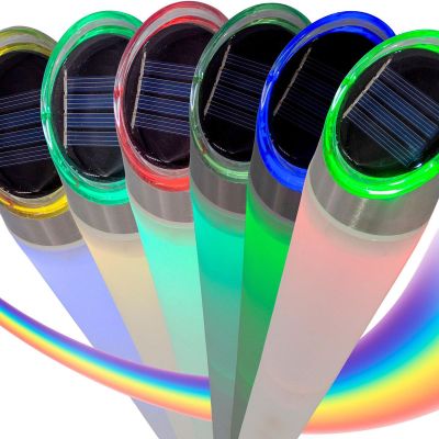10. Solar-Wegeleuchte, 4 LEDs, 2 Farben, 32,5 cm