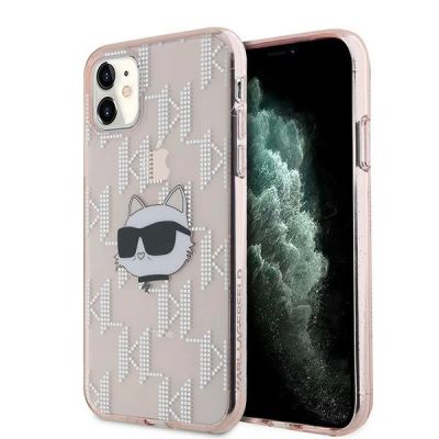 Karl Lagerfeld IML Choupette Head & Monogram Hülle für iPhone 11 / Xr – Rosa